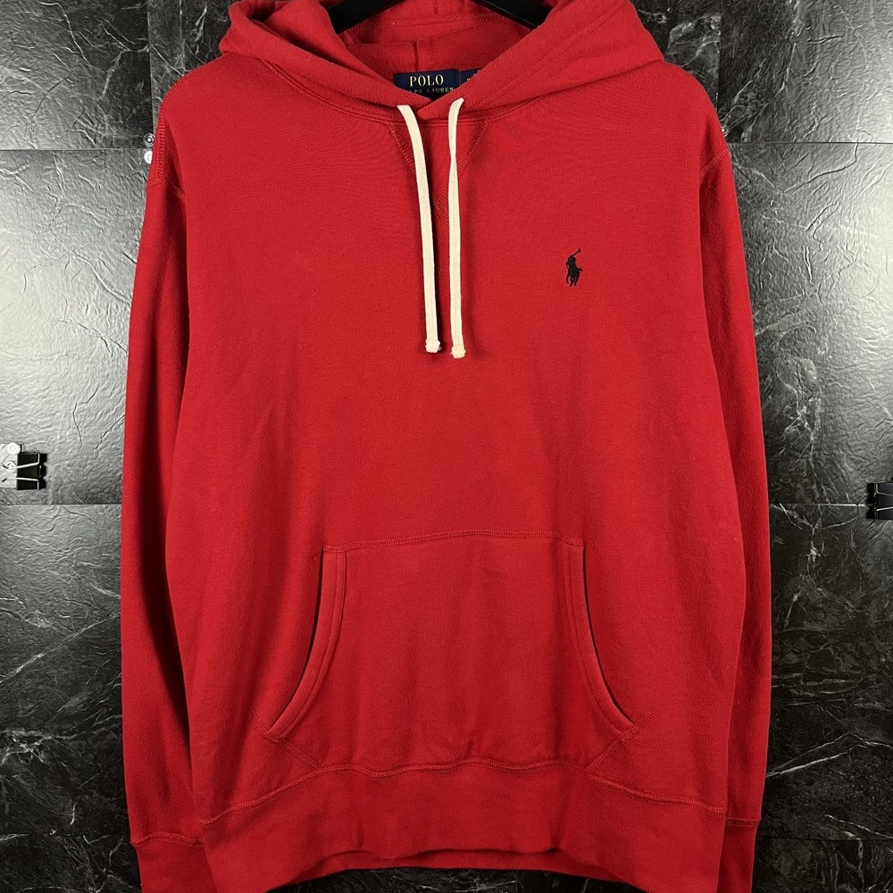 Polo Ralph Lauren Men's Red Fleece Hoodie Medium